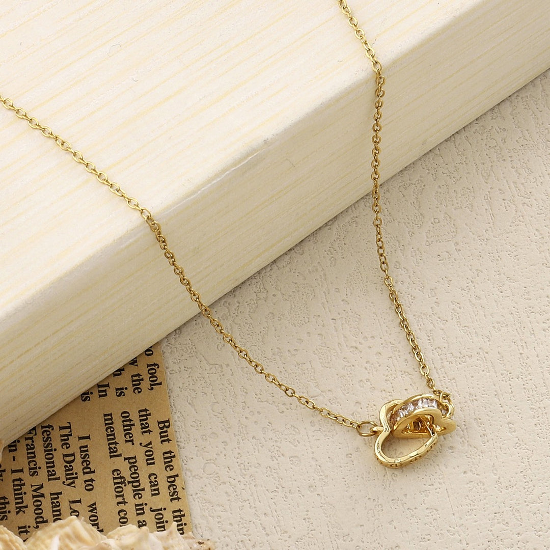 Heart & Ring Gold Necklace - Salty Accessories