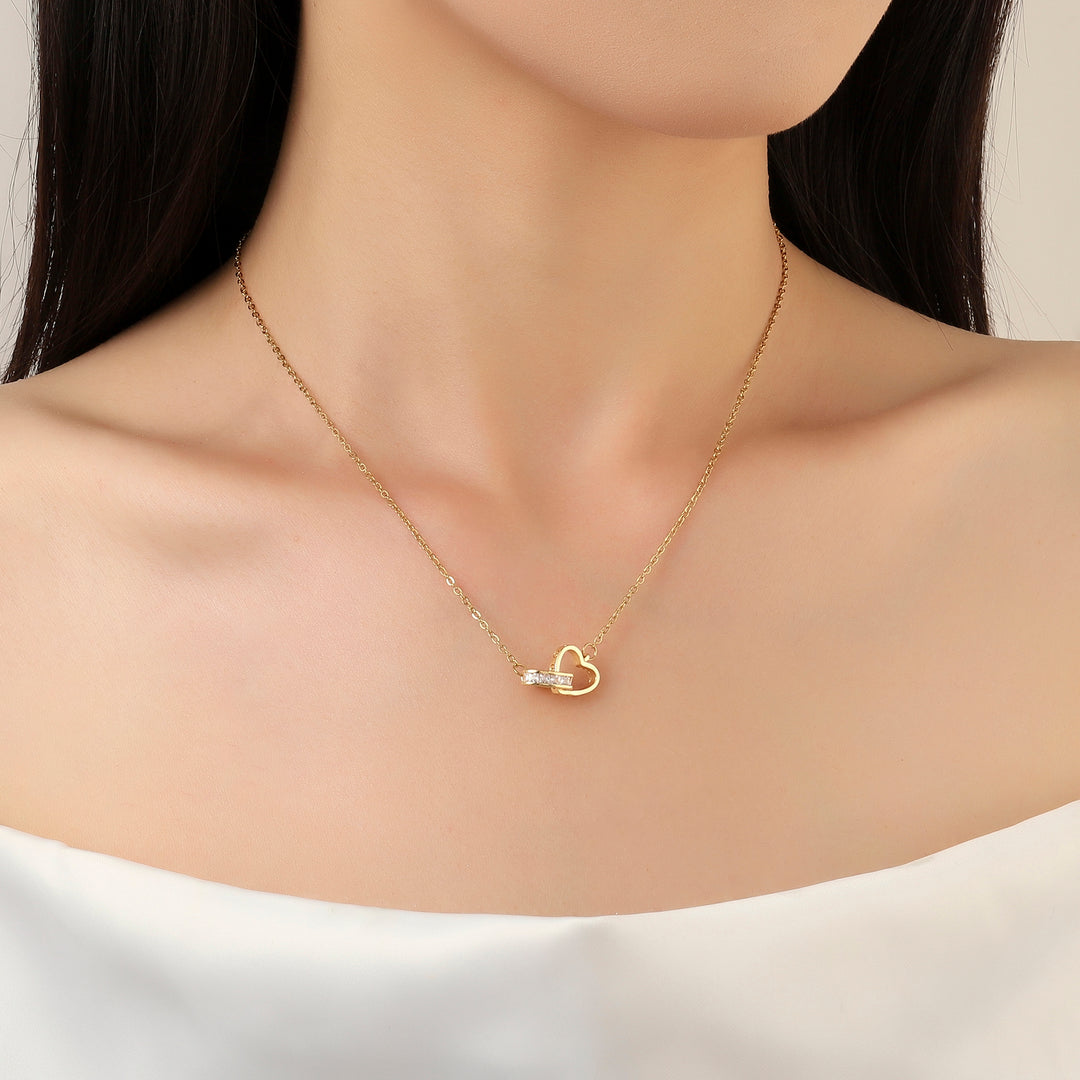 Heart & Ring Gold Necklace