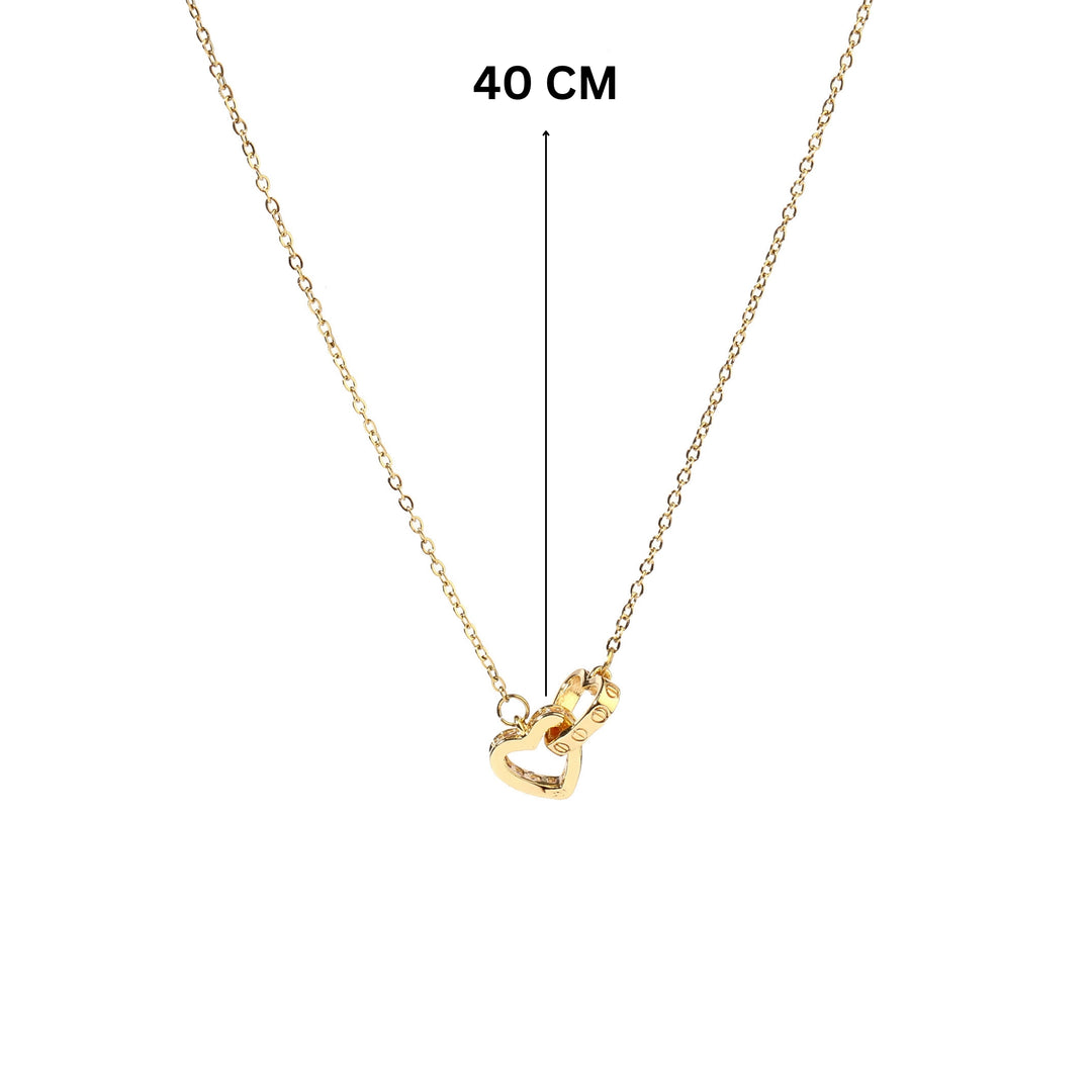 Heart & Ring Gold Necklace