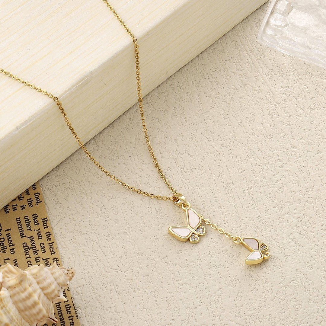 Flying Wings Studded Gold Necklace - Salty Accessories