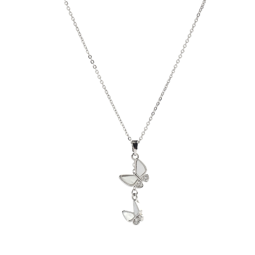 Flying Wings Studded SIlver Necklace - Salty Accessories