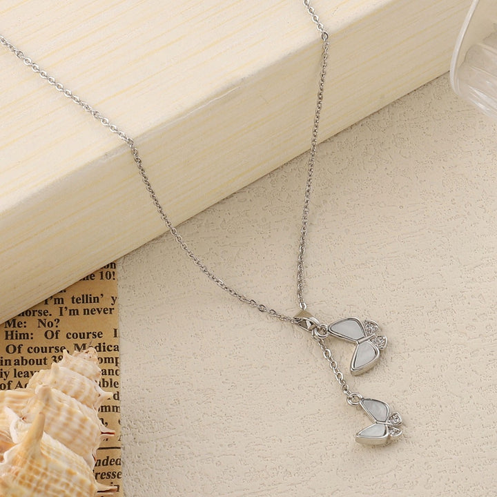 Flying Wings Studded SIlver Necklace - Salty Accessories