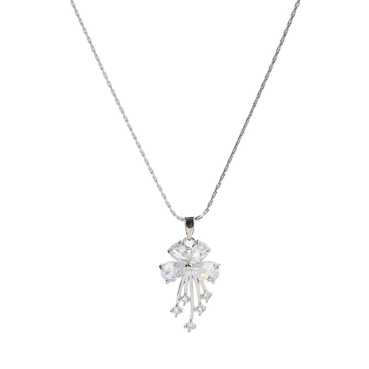 Crystal Shower Silver Necklace