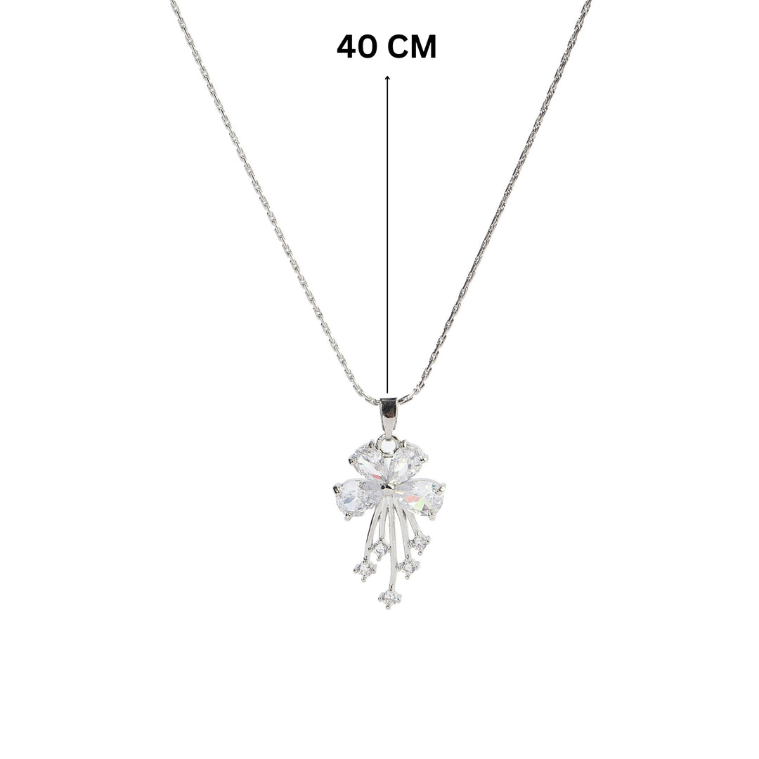 Crystal Shower Silver Necklace