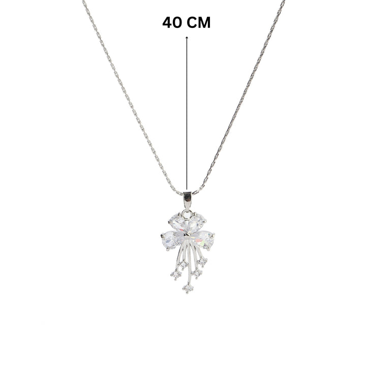 Crystal Shower Silver Necklace