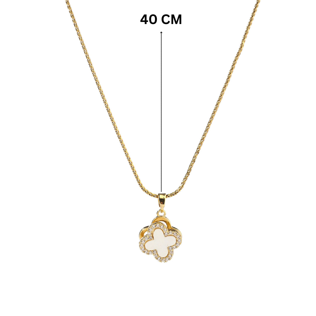 Studded Clover Gold Necklace - Salty Accessories