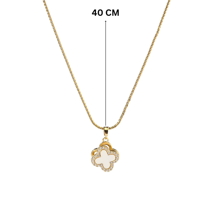 Studded Clover Gold Necklace - Salty Accessories