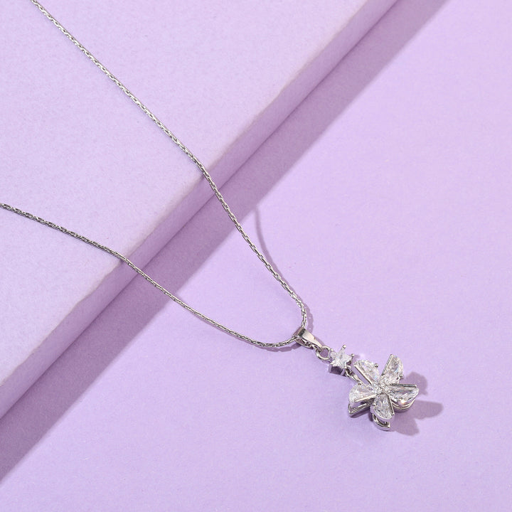 Mismatch Petals Silver Necklace