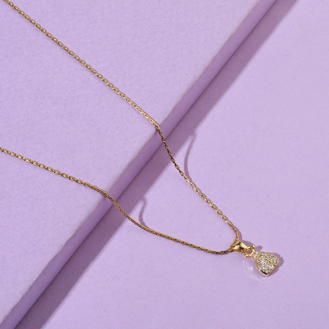 Money Bag Gold Necklace