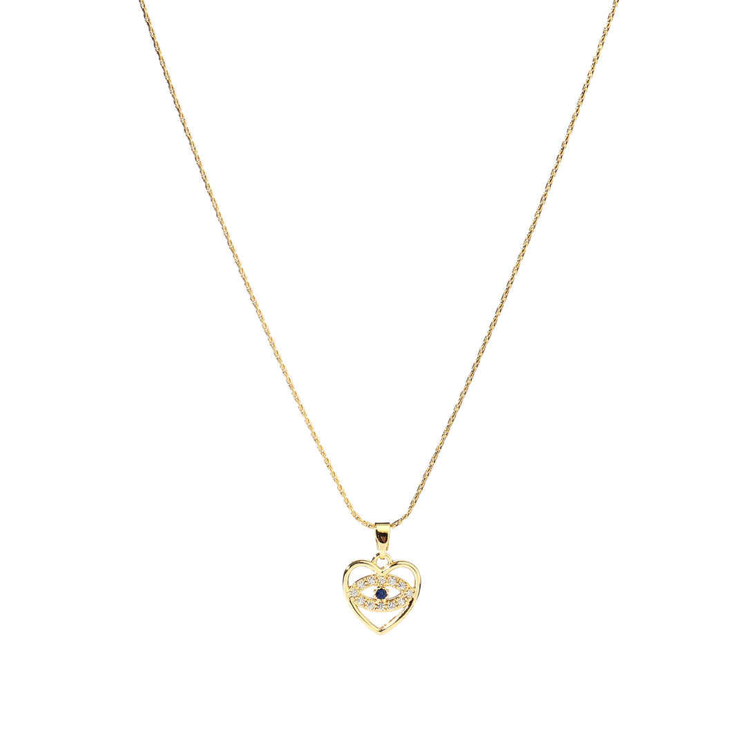 Delicate Heart Evil Eye Necklace - Salty Accessories