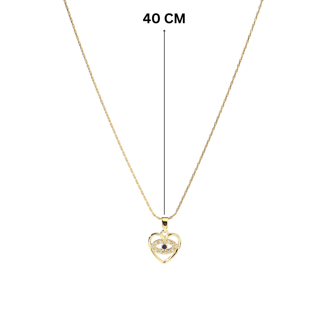 Delicate Heart Evil Eye Necklace - Salty Accessories