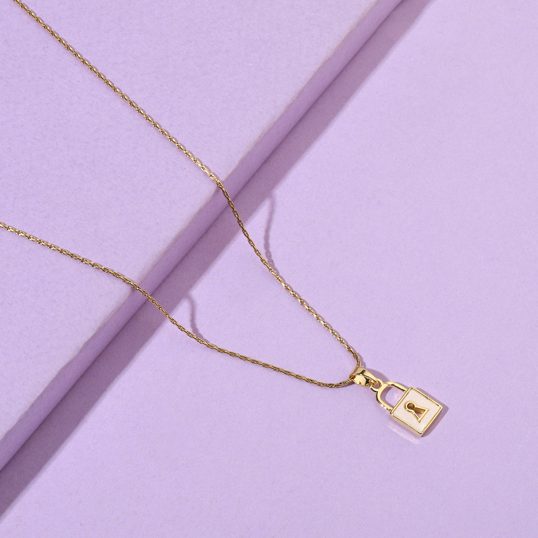 Locked Up Gold Necklace - Salty Accessories