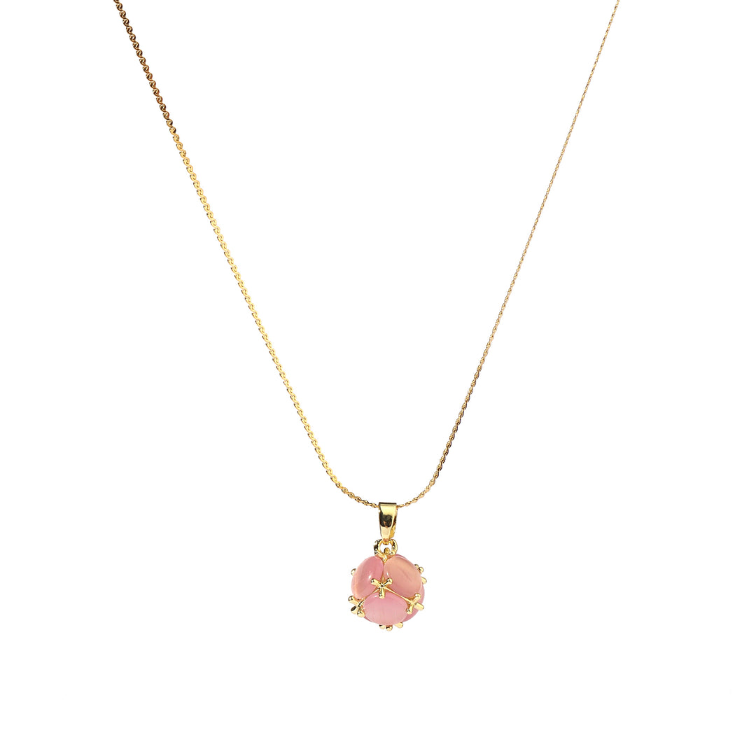 Peach Ball Gold Necklace - Salty Accessories