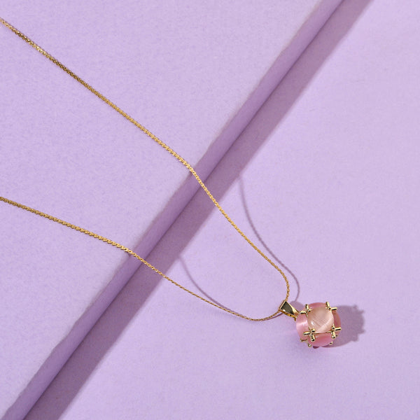 Peach Ball Gold Necklace