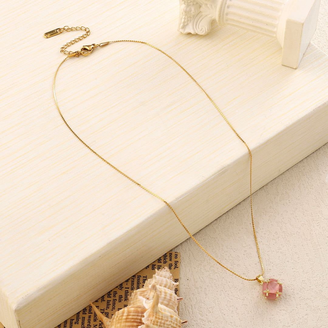 Peach Ball Gold Necklace - Salty Accessories