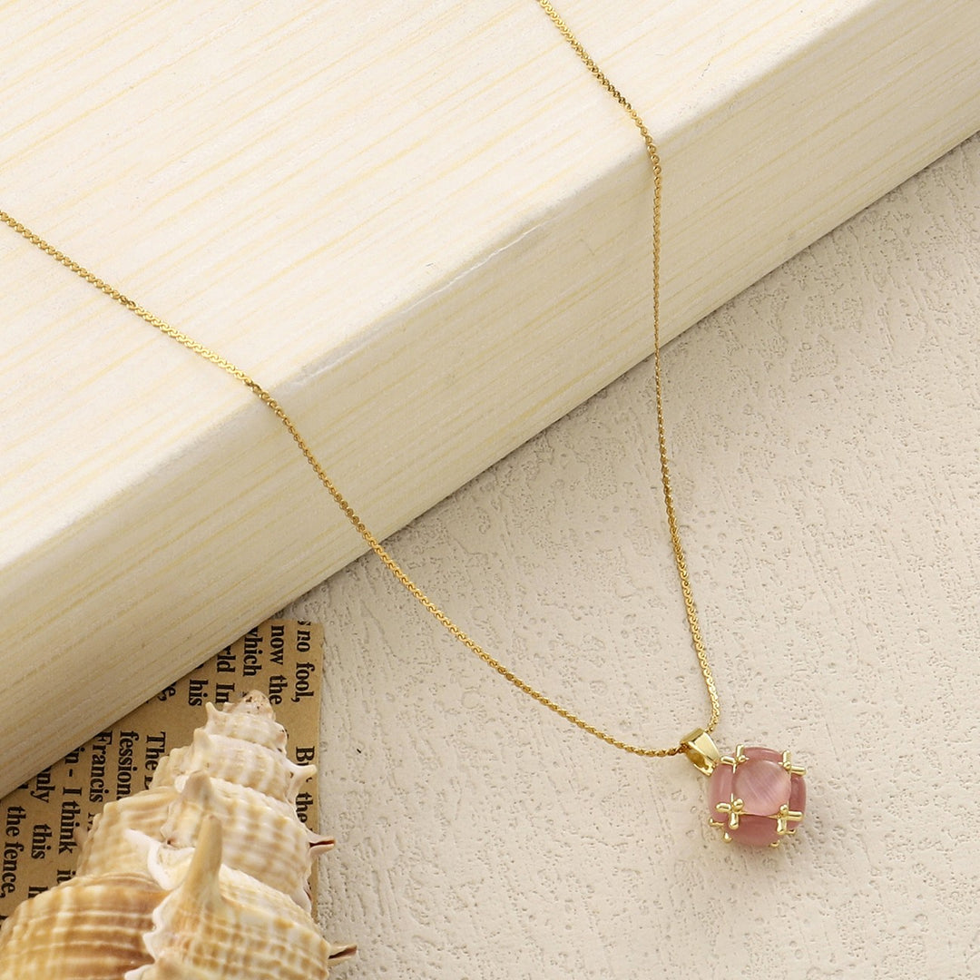Peach Ball Gold Necklace - Salty Accessories