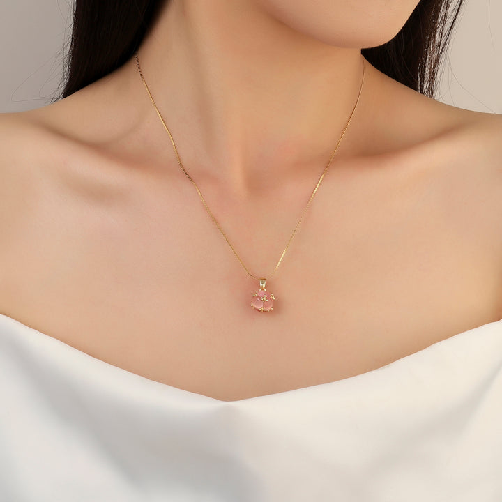 Peach Ball Gold Necklace - Salty Accessories