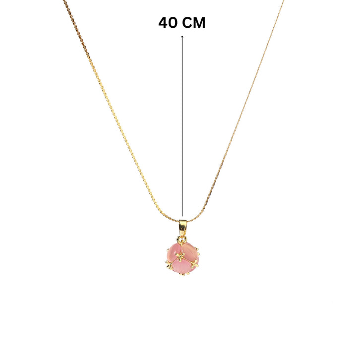 Peach Ball Gold Necklace - Salty Accessories