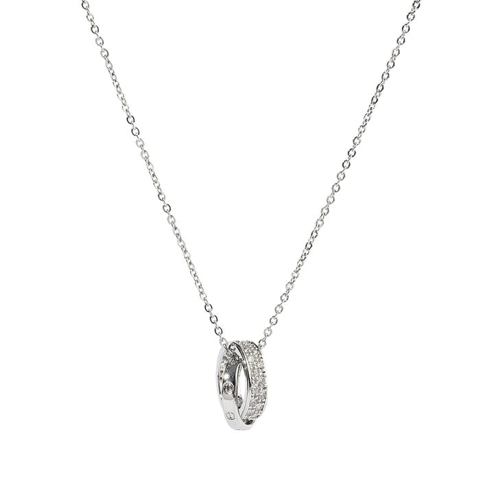Looped Studded Rings Silver Necklace