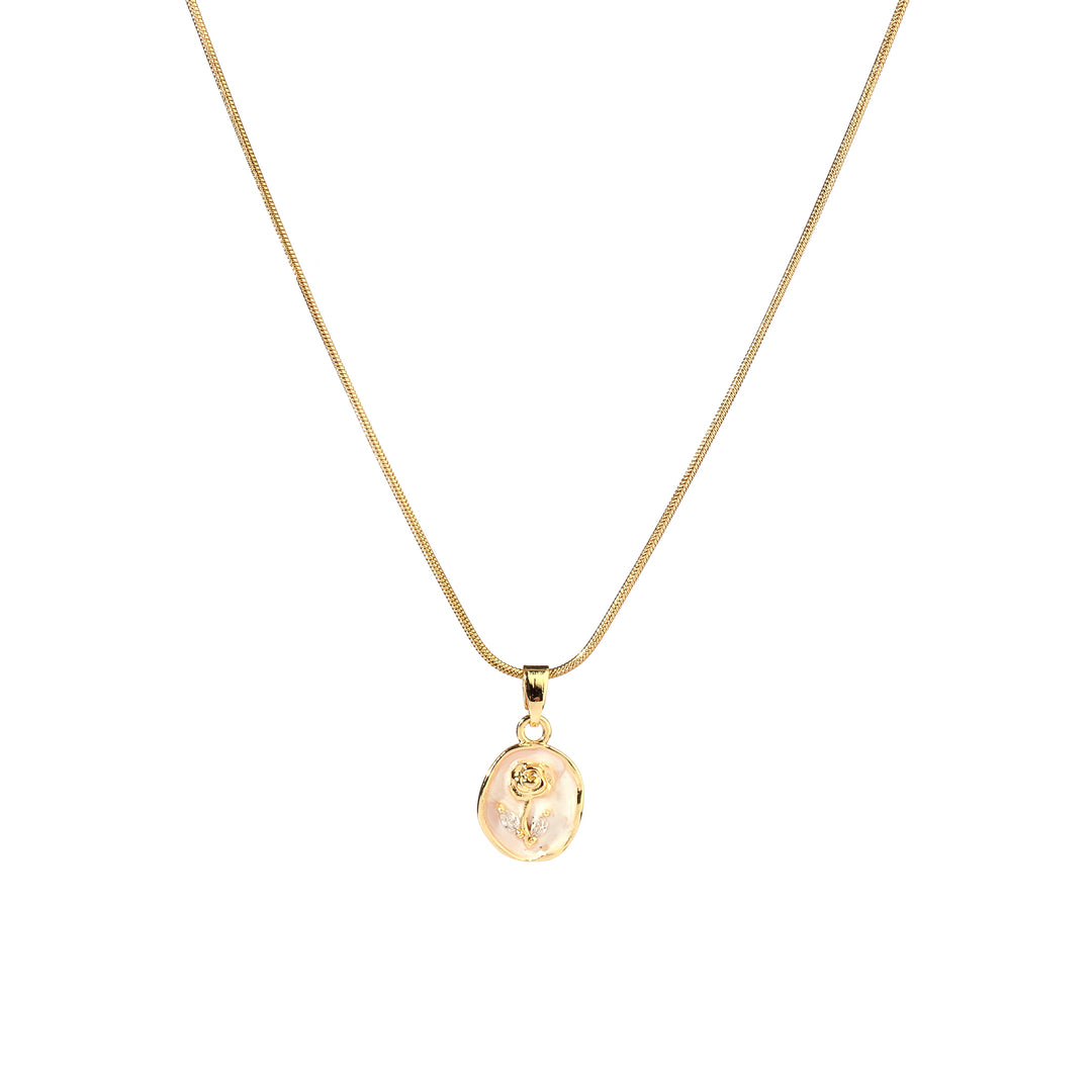 Enamel Rose Gold Necklace - Salty Accessories