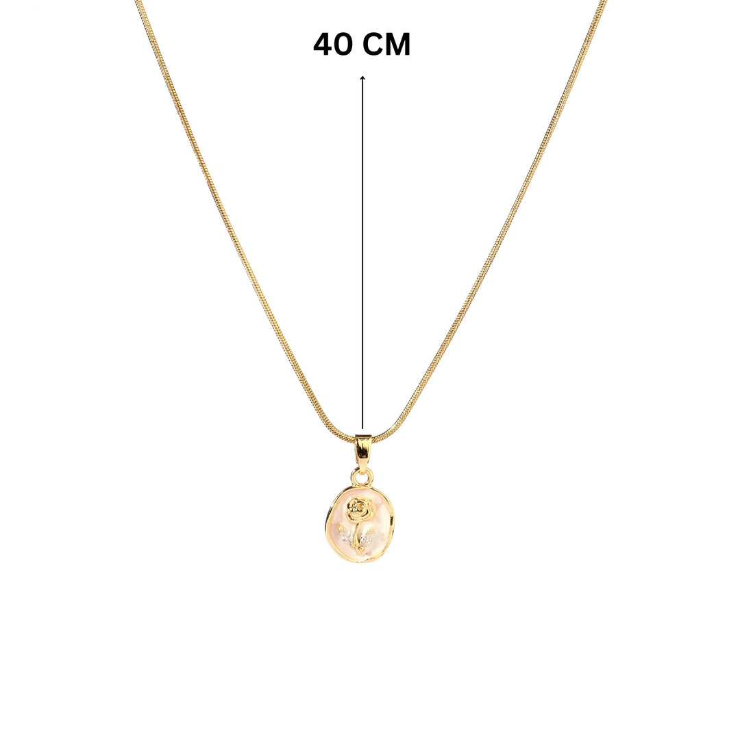 Enamel Rose Gold Necklace - Salty Accessories