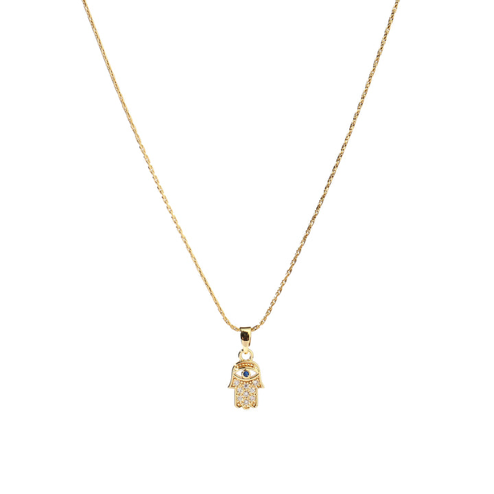 Wishing Hand Evil Eye Gold Necklace - Salty Accessories