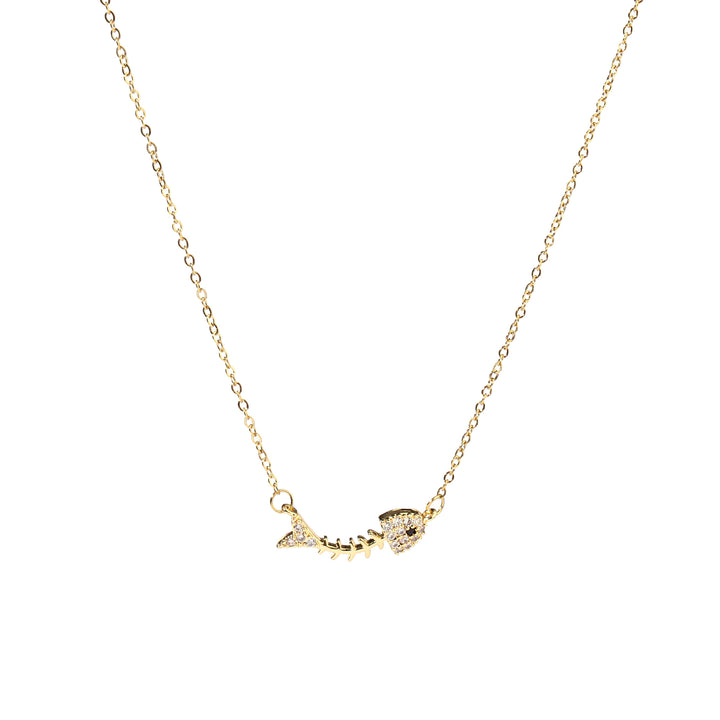 Fish Bone Gold Necklace - Salty Accessories