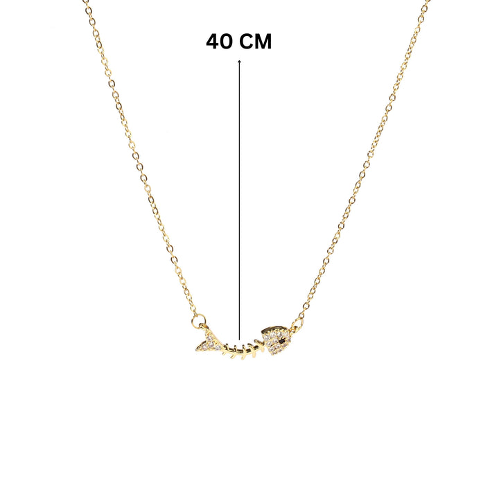 Fish Bone Gold Necklace - Salty Accessories