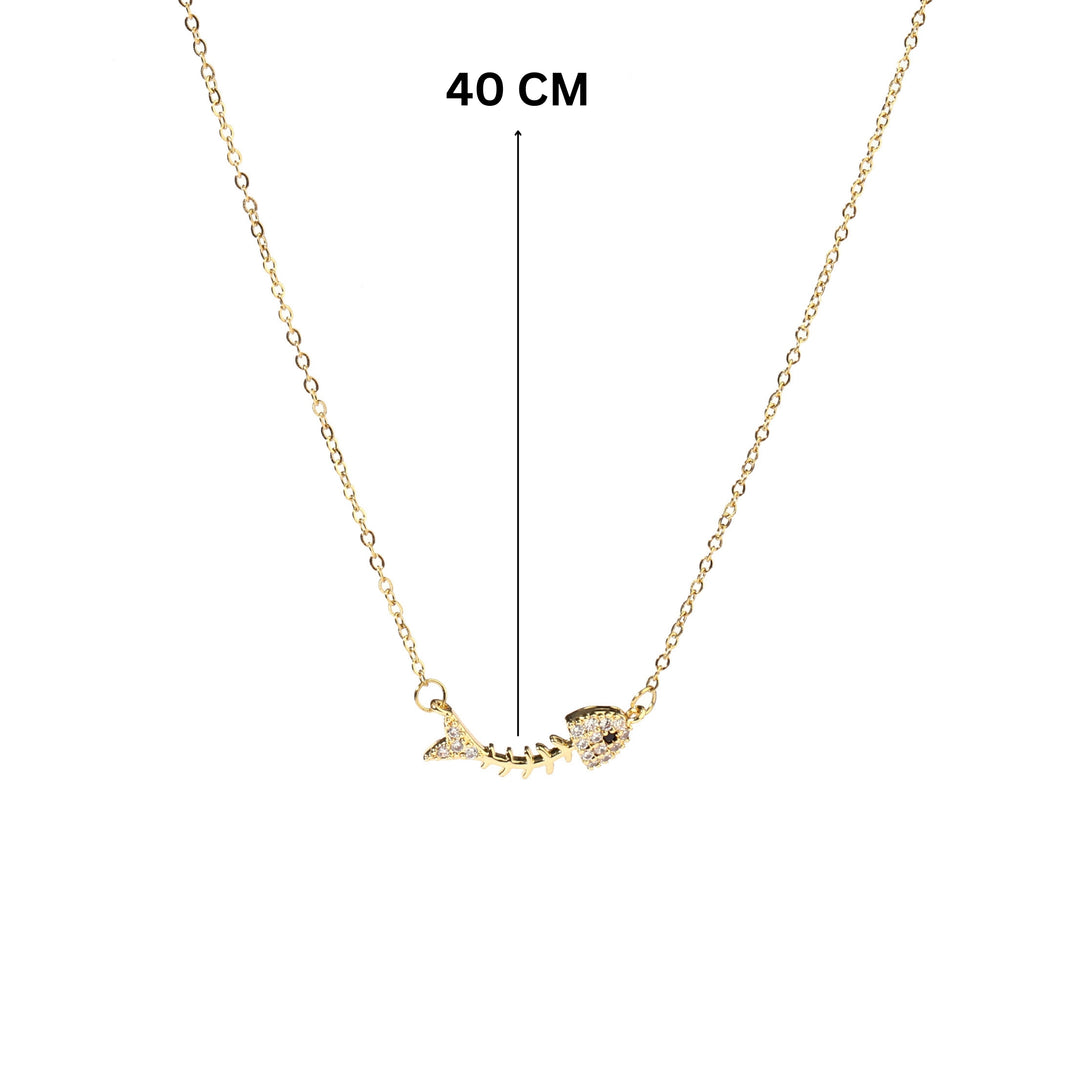 Fish Bone Gold Necklace - Salty Accessories