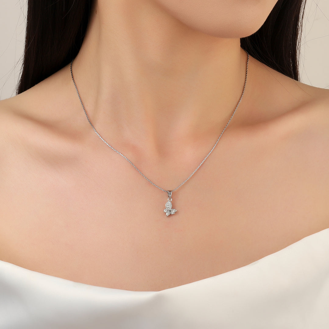 Baby Butterfly Silver Necklace - Salty Accessories