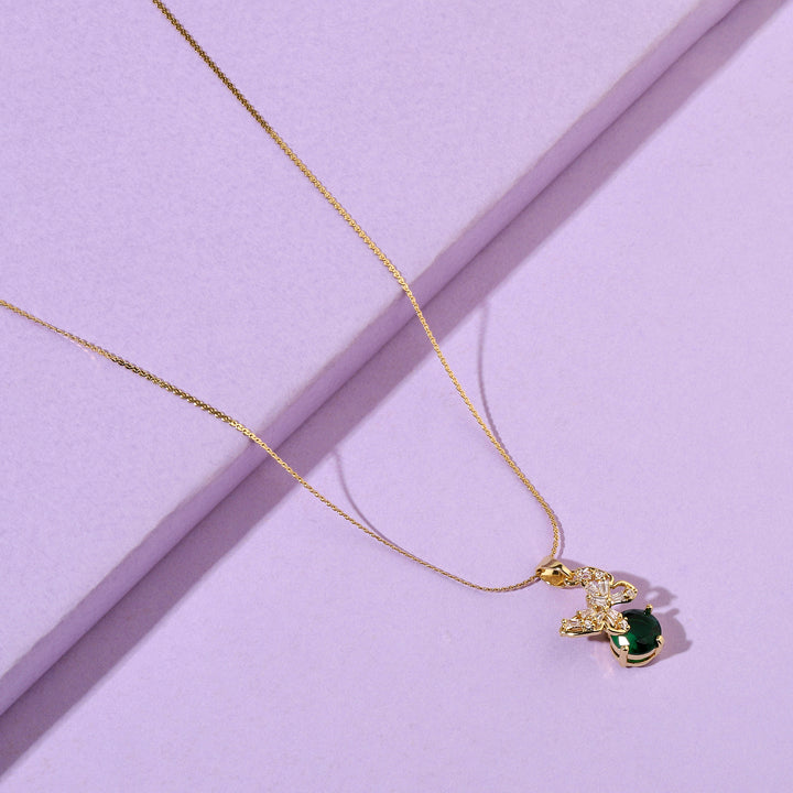 Emerald Bloomer Gold Necklace - Salty Accessories