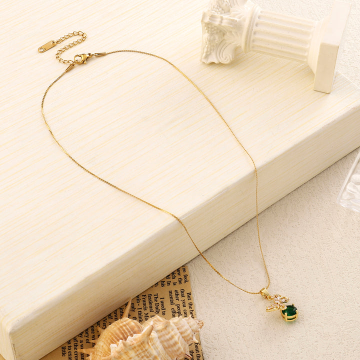 Emerald Bloomer Gold Necklace - Salty Accessories