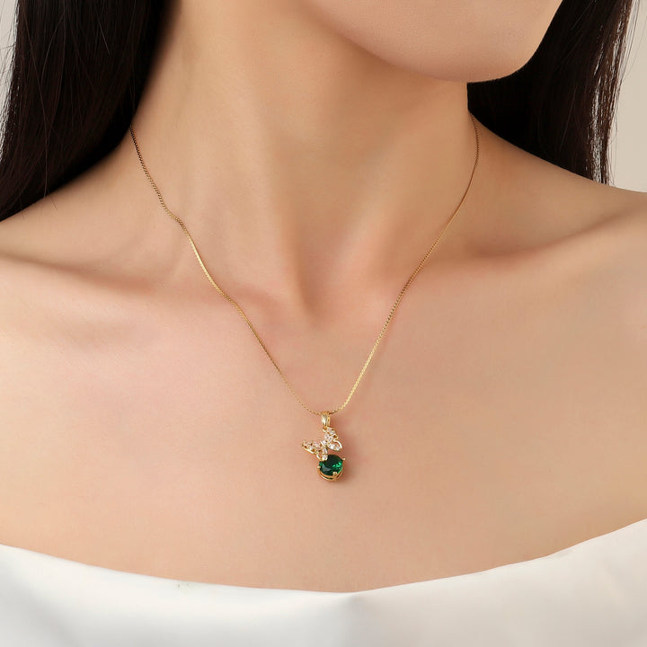 Emerald Bloomer Gold Necklace - Salty Accessories