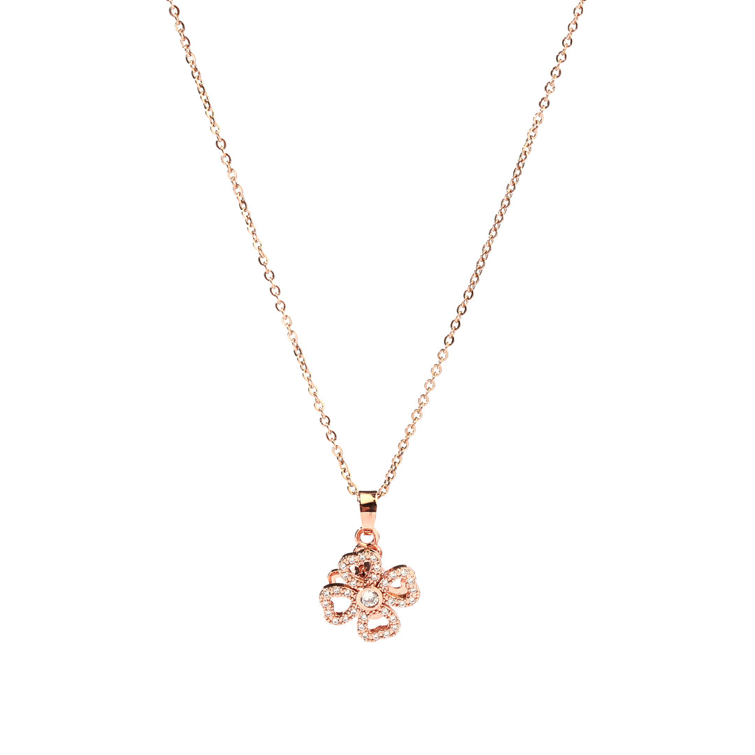 Vyara Clover Rosegold Necklace - Salty Accessories