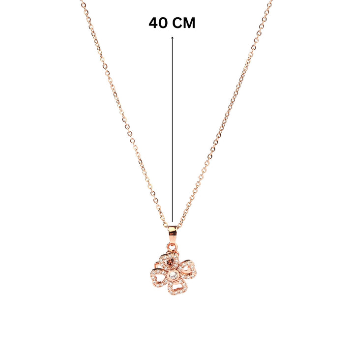 Vyara Clover Rosegold Necklace - Salty Accessories