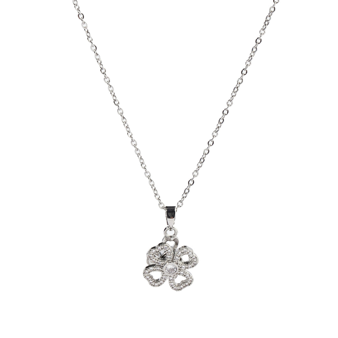 Vyara Clover Silver Necklace - Salty Accessories