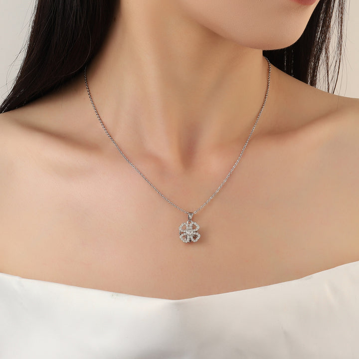 Vyara Clover Silver Necklace - Salty Accessories