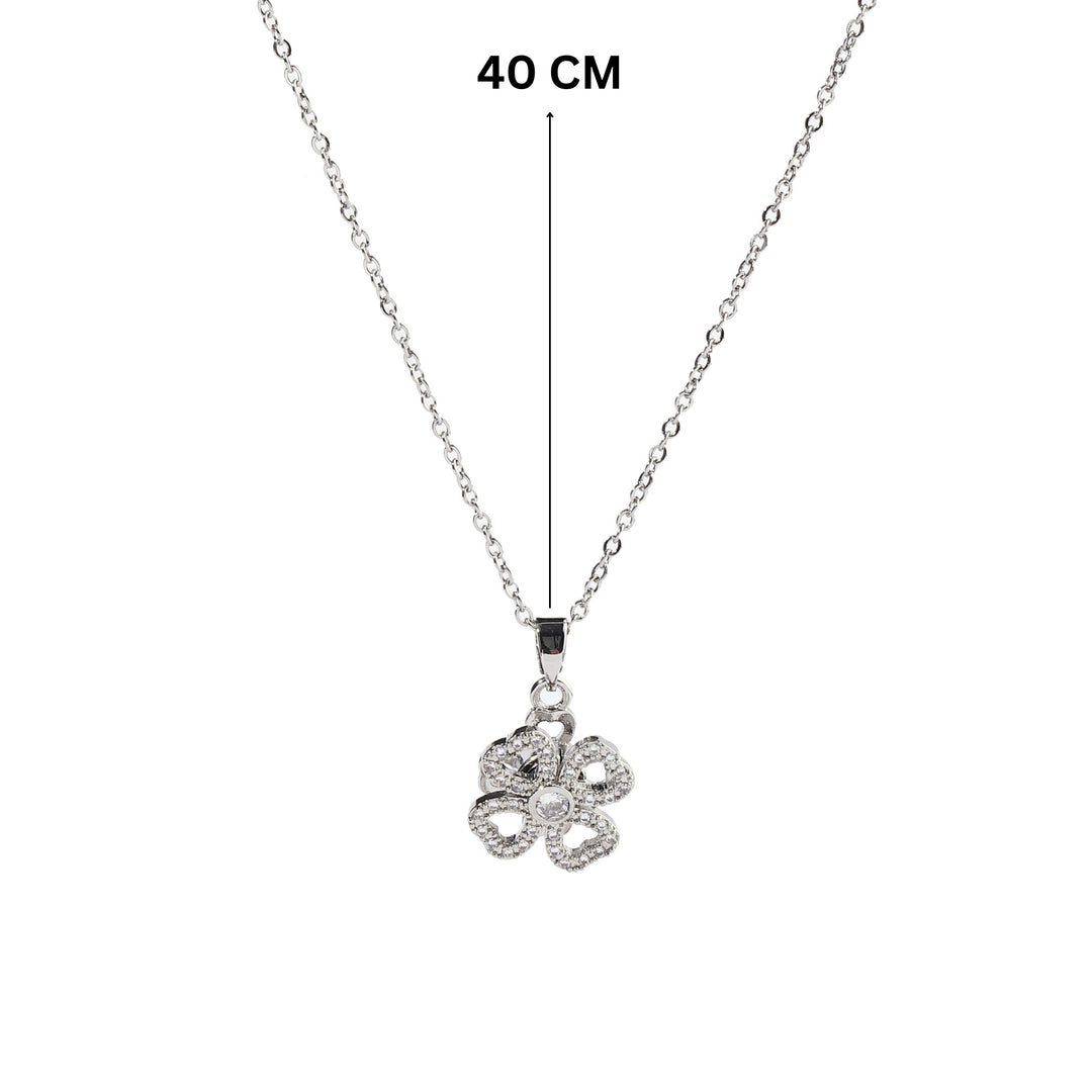 Vyara Clover Silver Necklace