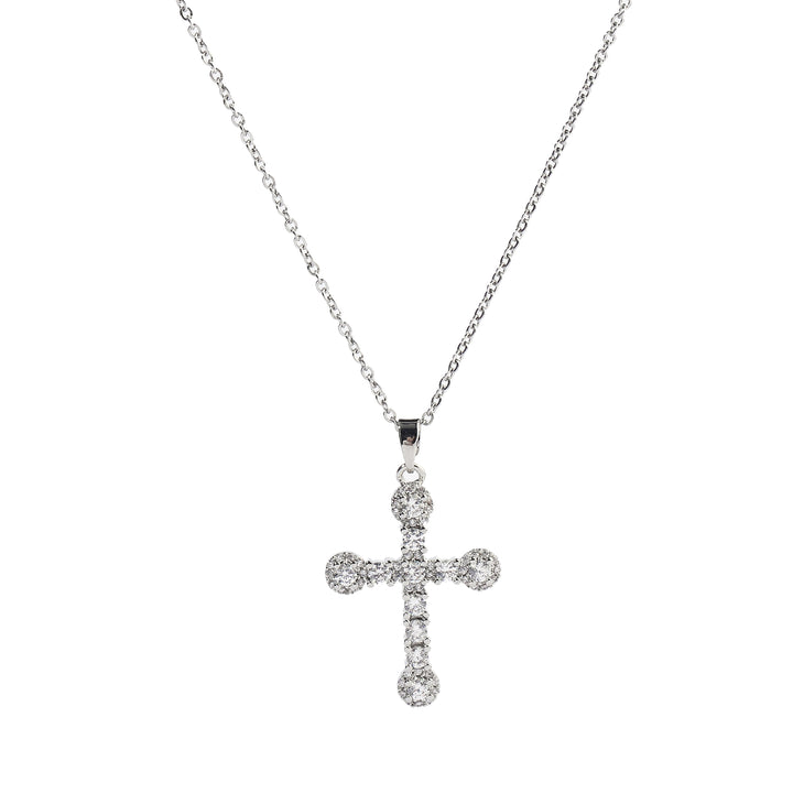 Studded Cross Silver Pendant - Salty Accessories