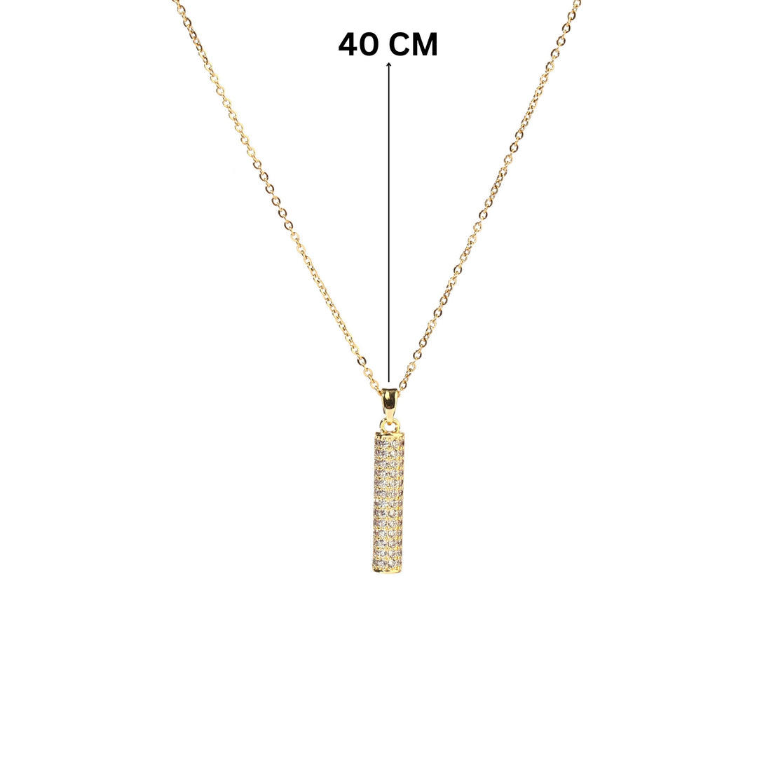 Isla Crystal Studded Gold Necklace