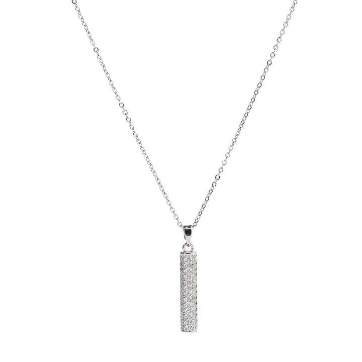 Isla Crystal Studded Silver Necklace