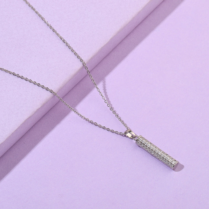 Isla Crystal Studded Silver Necklace