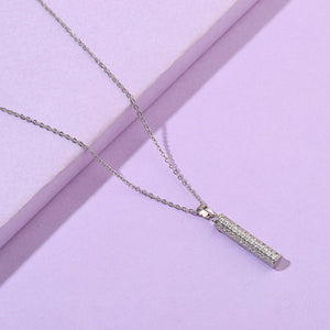 Isla Crystal Studded Silver Necklace