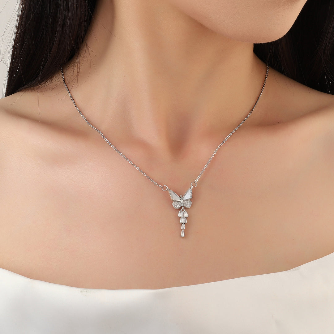 Avra Butterfly Silver Necklace - Salty Accessories