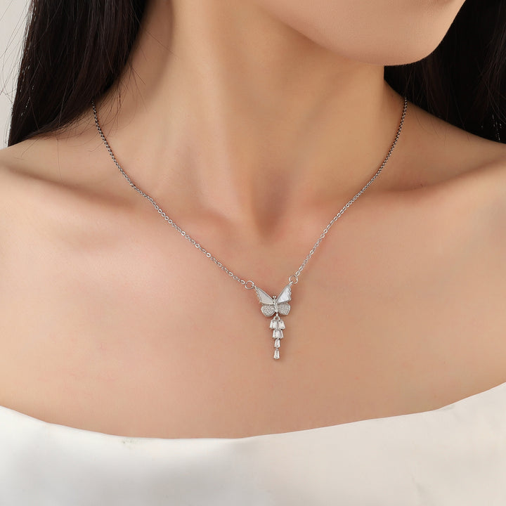 Avra Butterfly Silver Necklace - Salty Accessories
