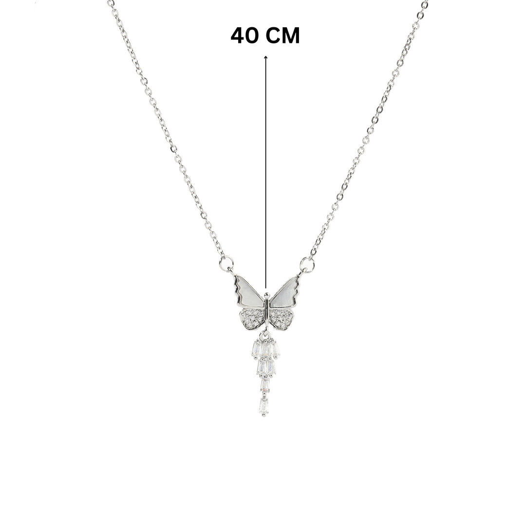 Avra Butterfly Silver Necklace - Salty Accessories
