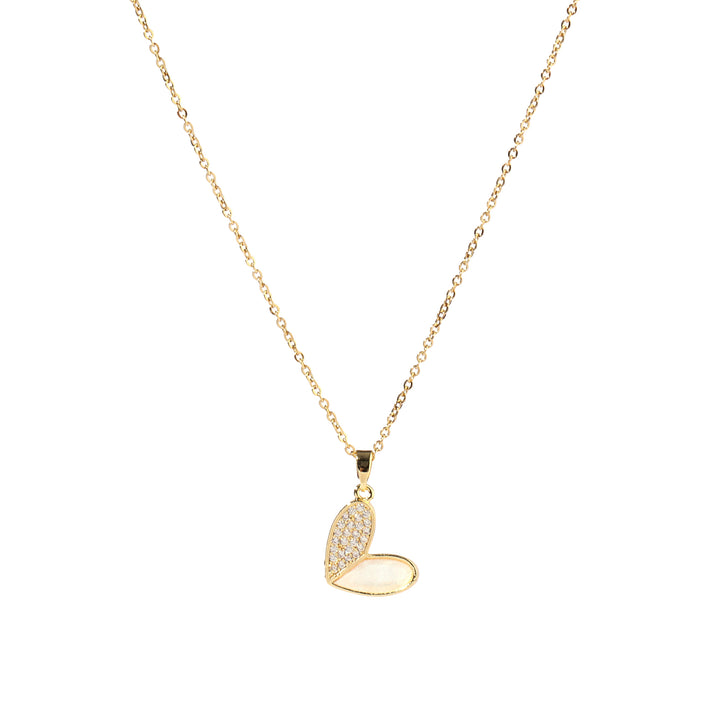 Haley Studded Heart Gold Necklace - Salty Accessories