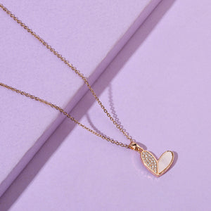 Haley Studded Heart Rose-Gold Necklace