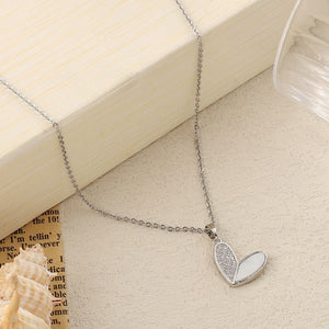 Haley Studded Heart Silver Necklace