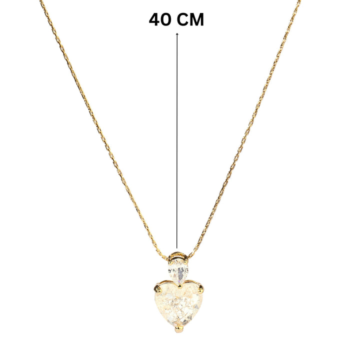 Pale Malena Studded Heart Gold Necklace